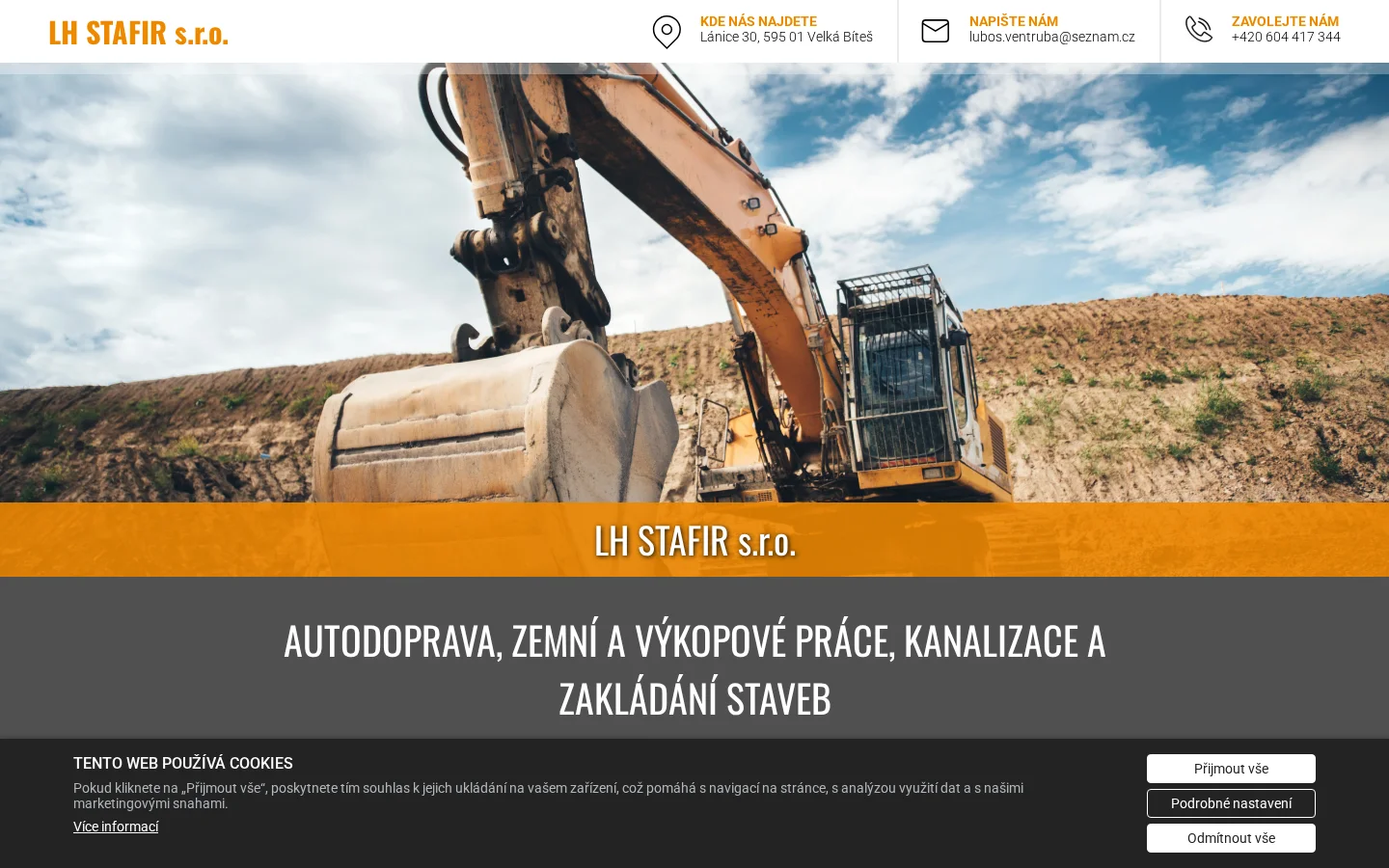 LH STAFIR, s.r.o. website