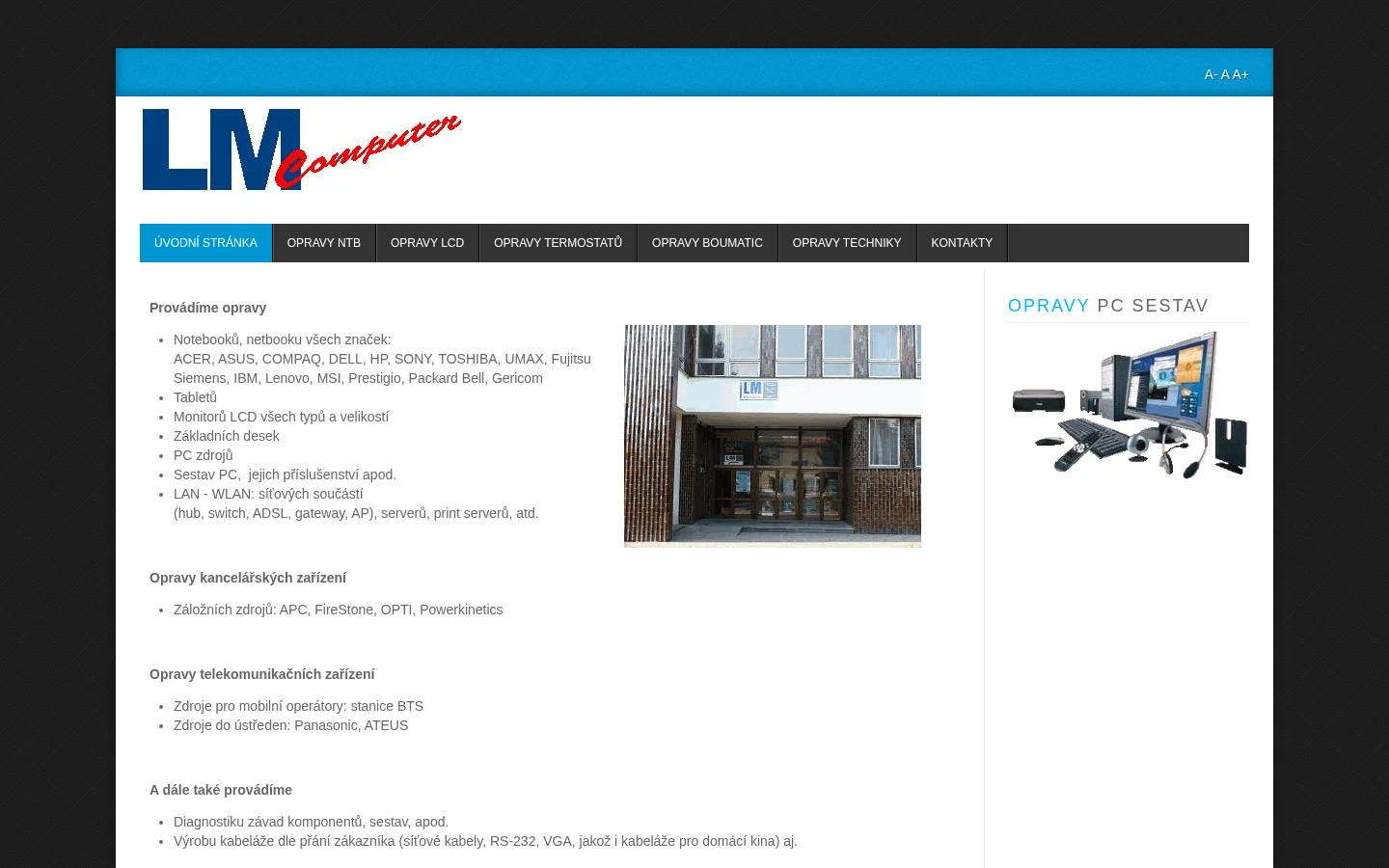 LM Computer - Jaroslav Maršík website