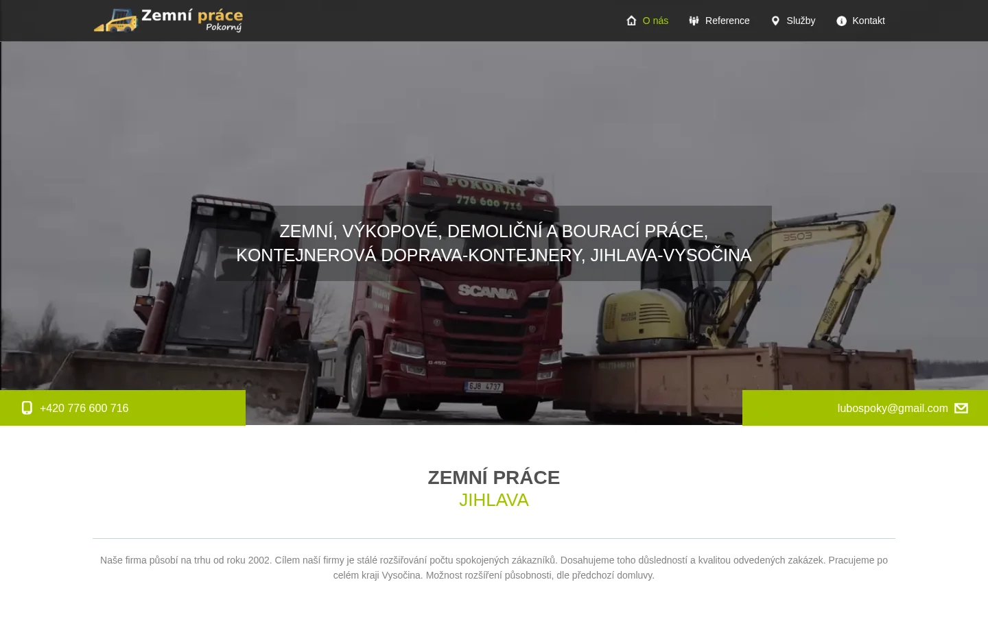 Zemní práce Pokorný website