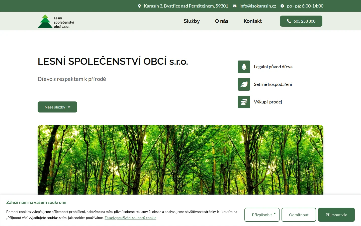LESNÍ SPOLEČENSTVÍ OBCÍ s.r.o. website