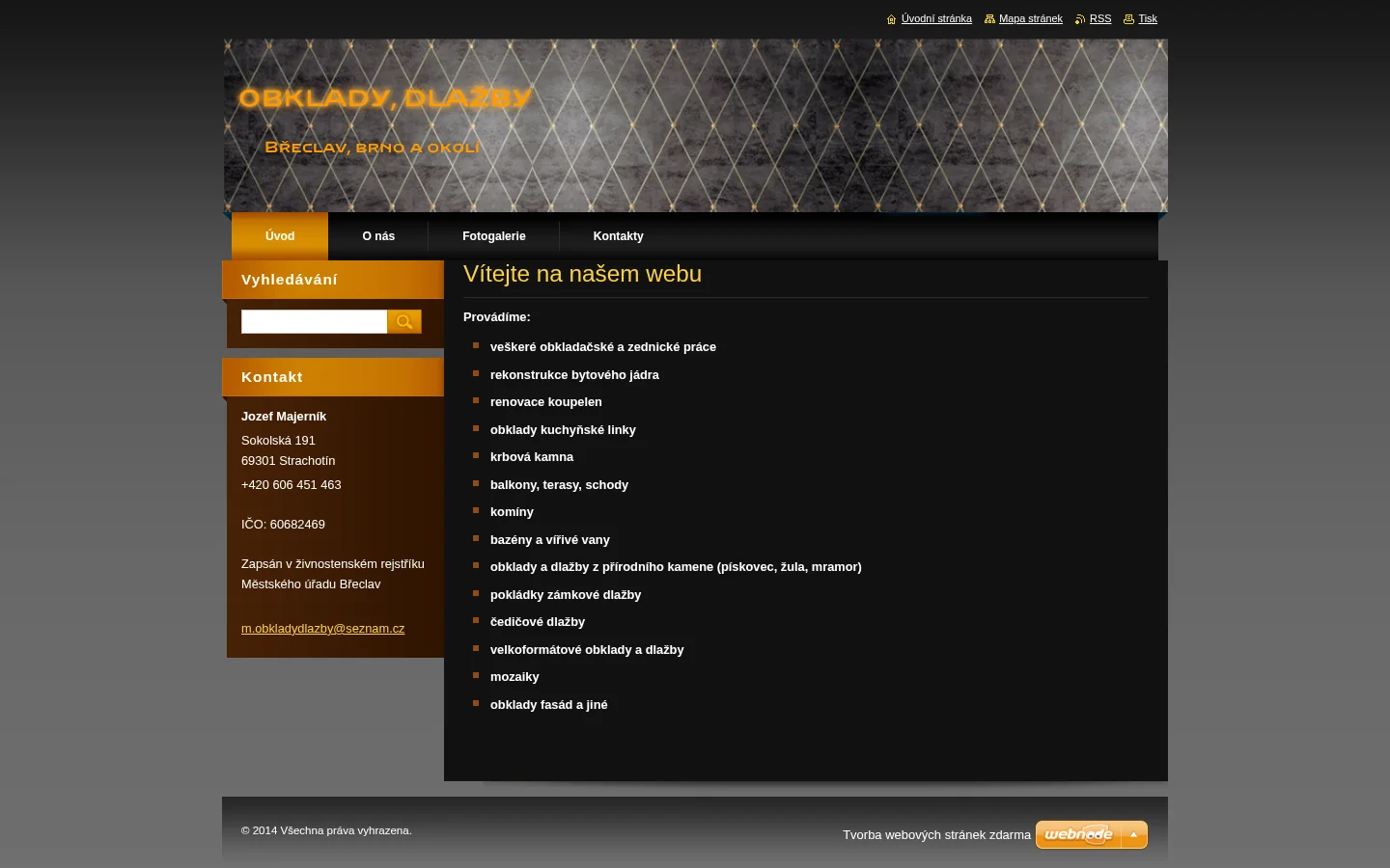 Jozef Majerník - zednické práce website