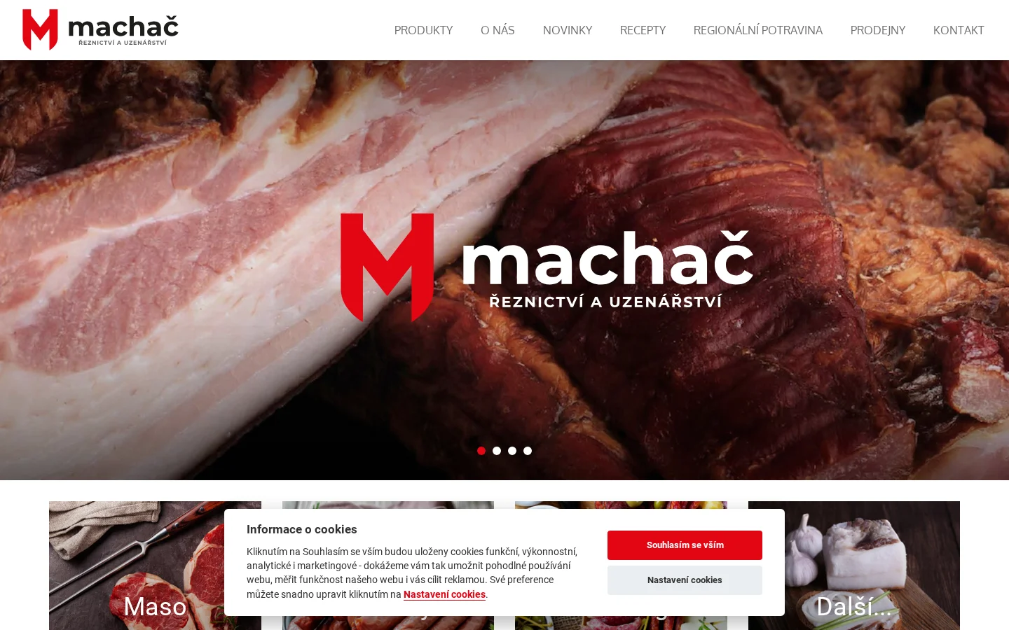 MACHAČ řeznictví a uzenářství website