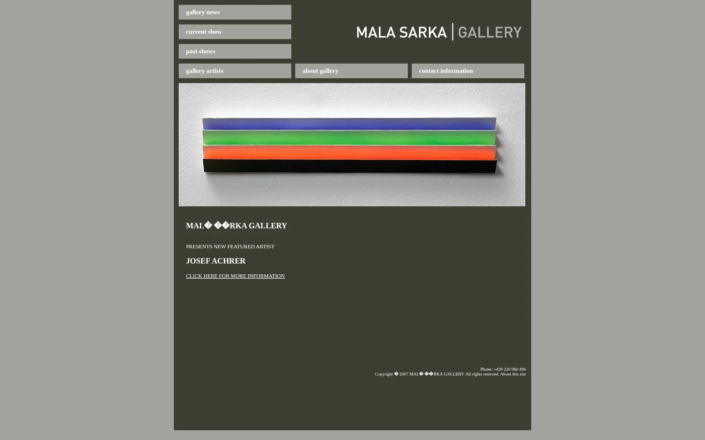 Malá Šárka Gallery website