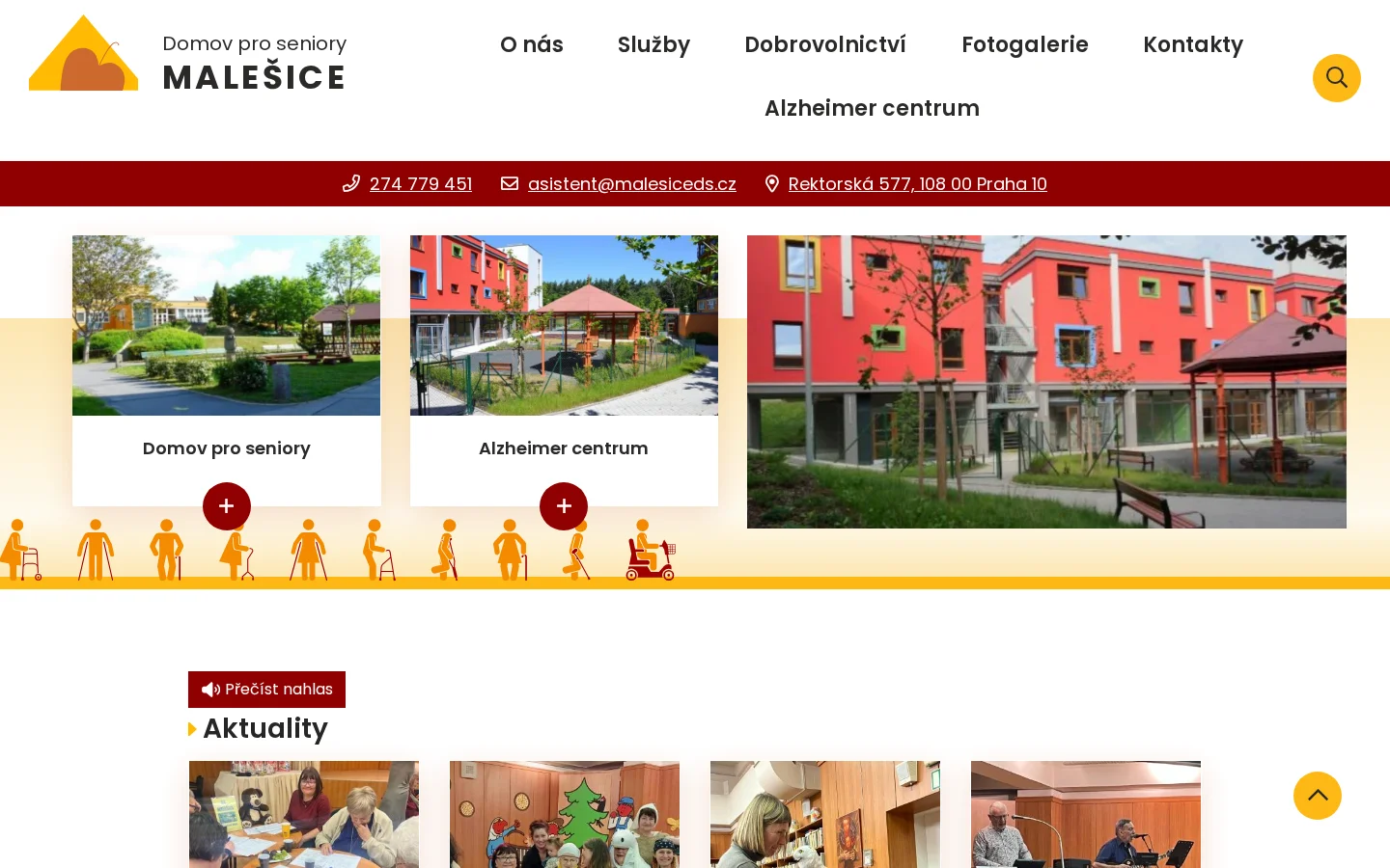 Domov pro seniory Malešice website