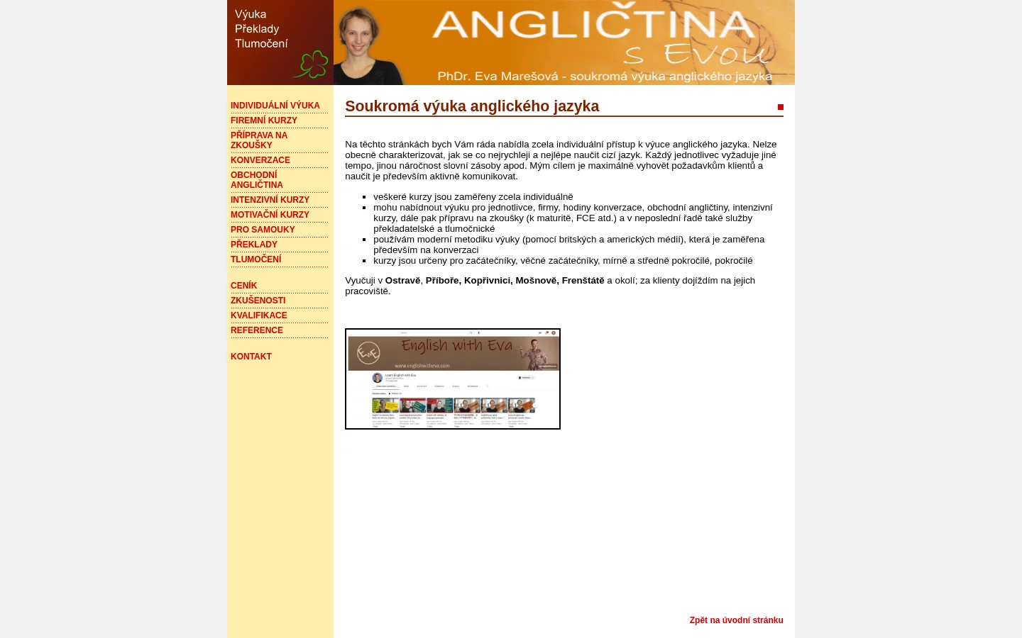 Eva Marešová website