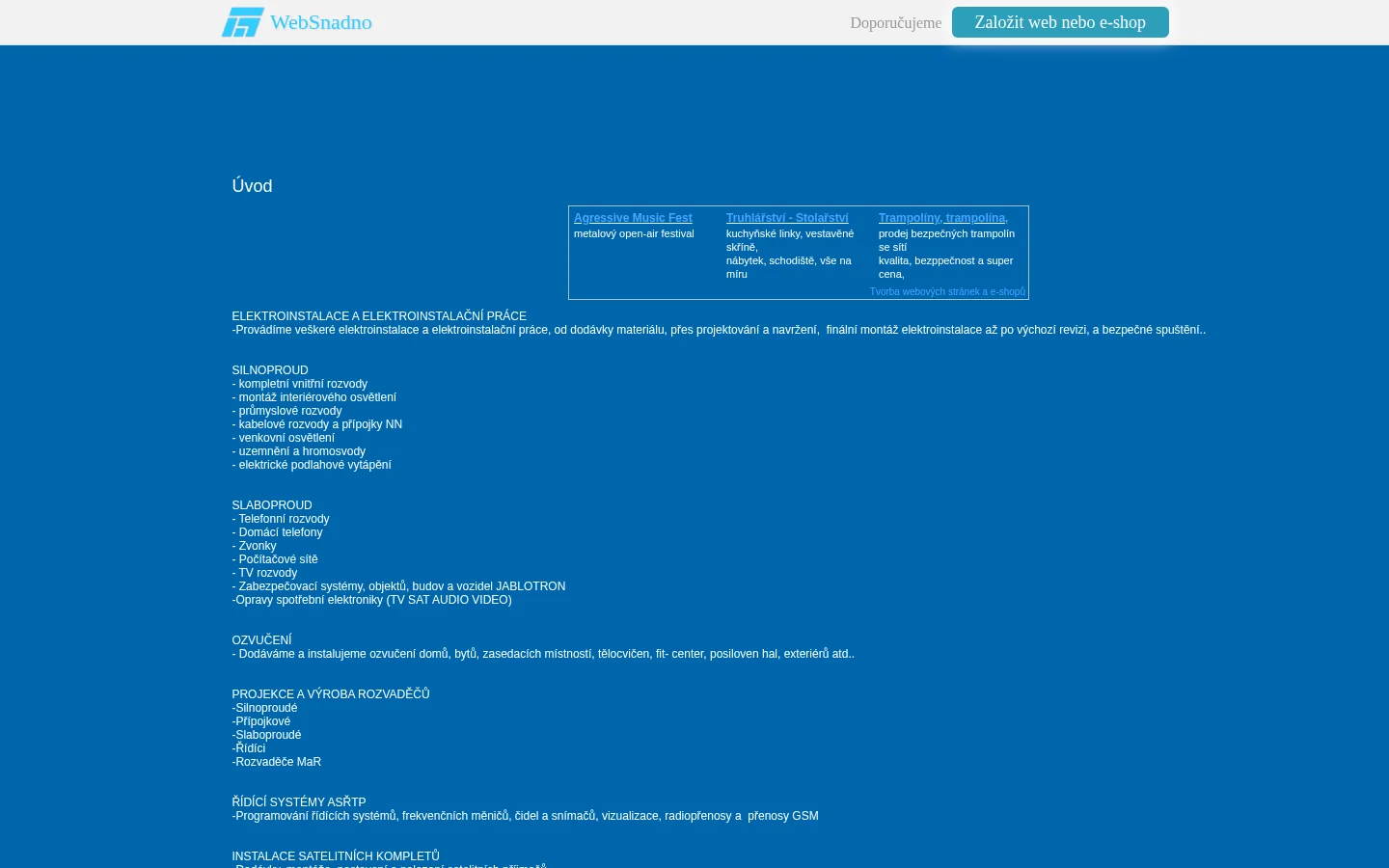 Elektroinstalace Zbyněk Maršálek website