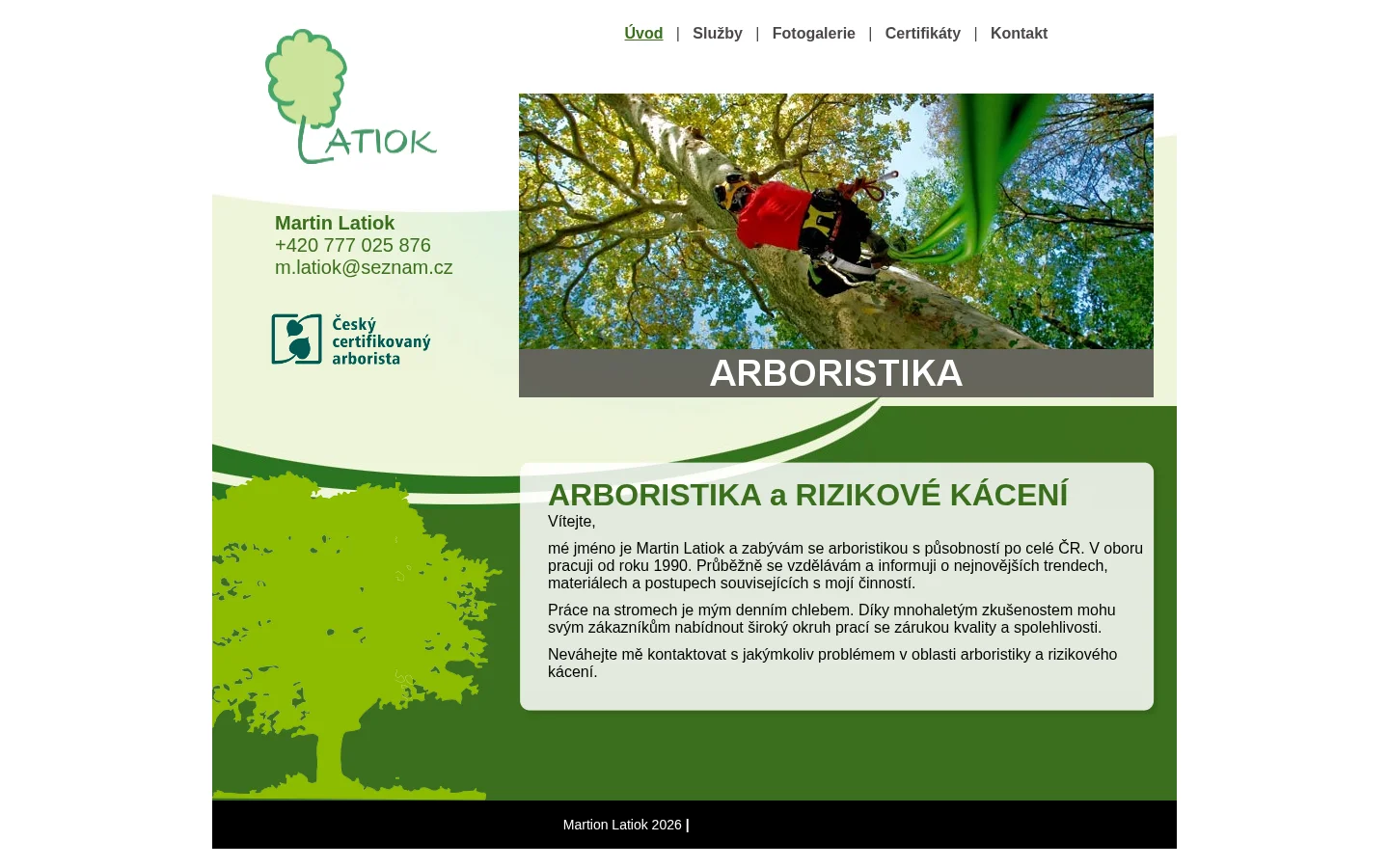 Arborista Martin Latiok website