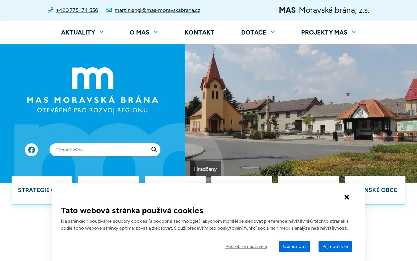 MAS Moravská brána website