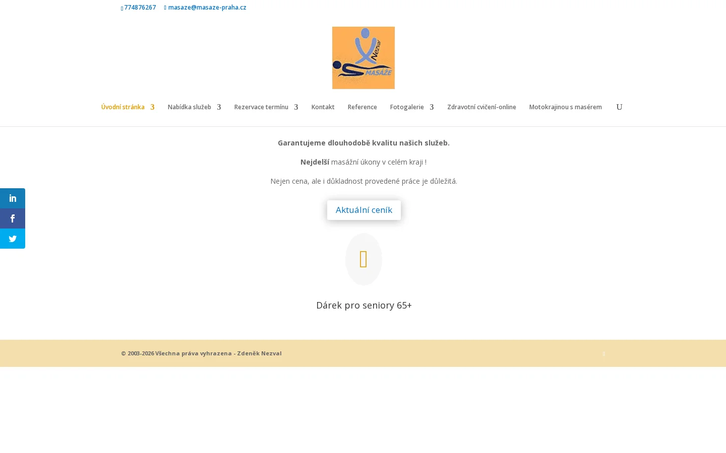 NEZVAL - MASÁŽE website