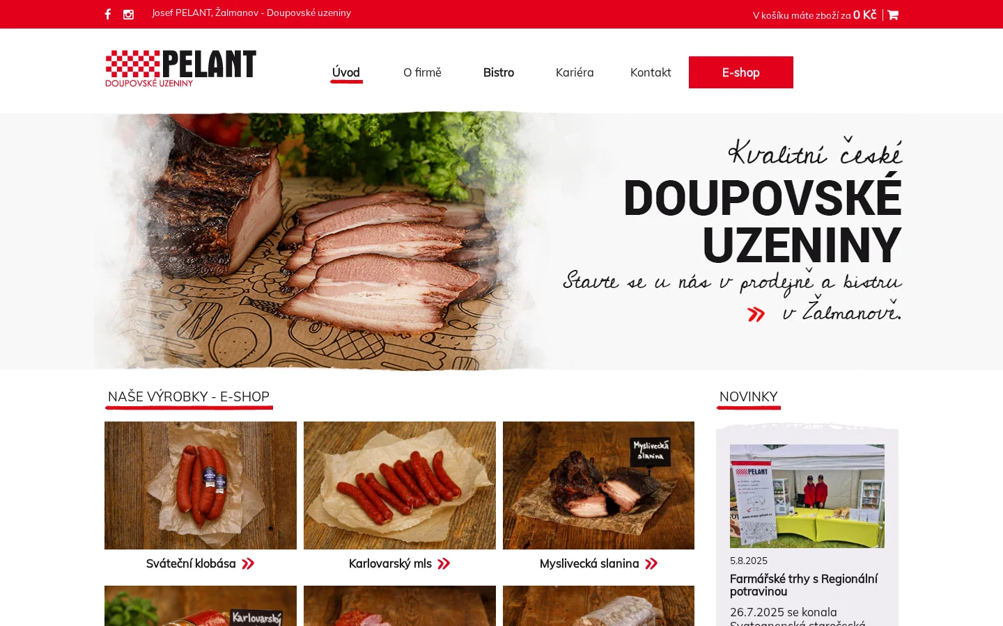 Pelant - Doupovské uzeniny website