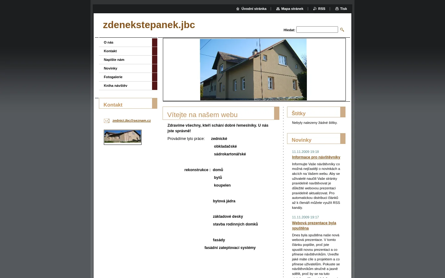 Zdeněk Štěpánek - zednické práce website