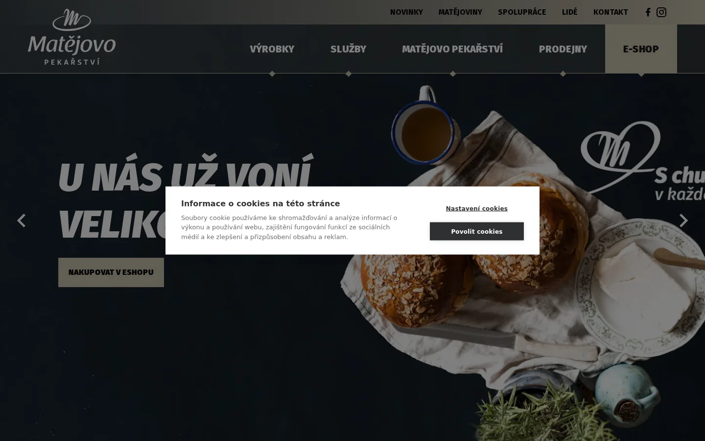 Matějovo pekařství website