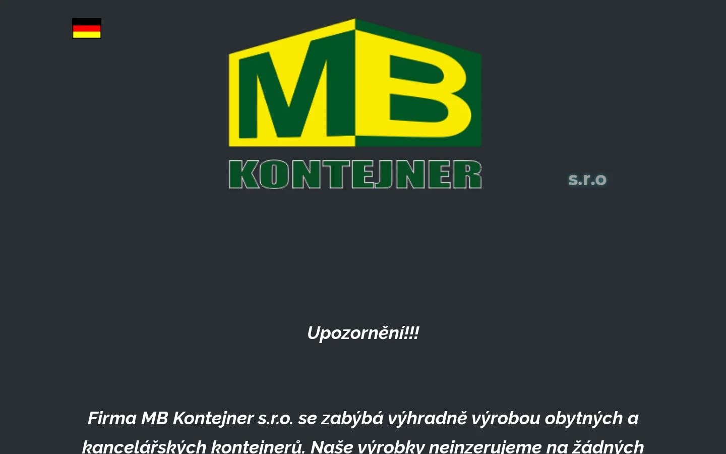 MB kontejner, s.r.o. website