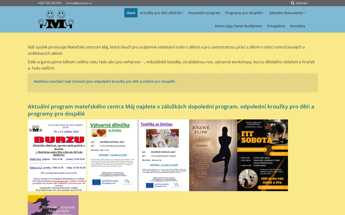 Mateřské centrum MÁJ website