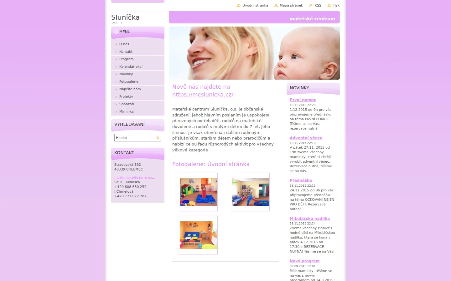 Sluníčka Chlumec website