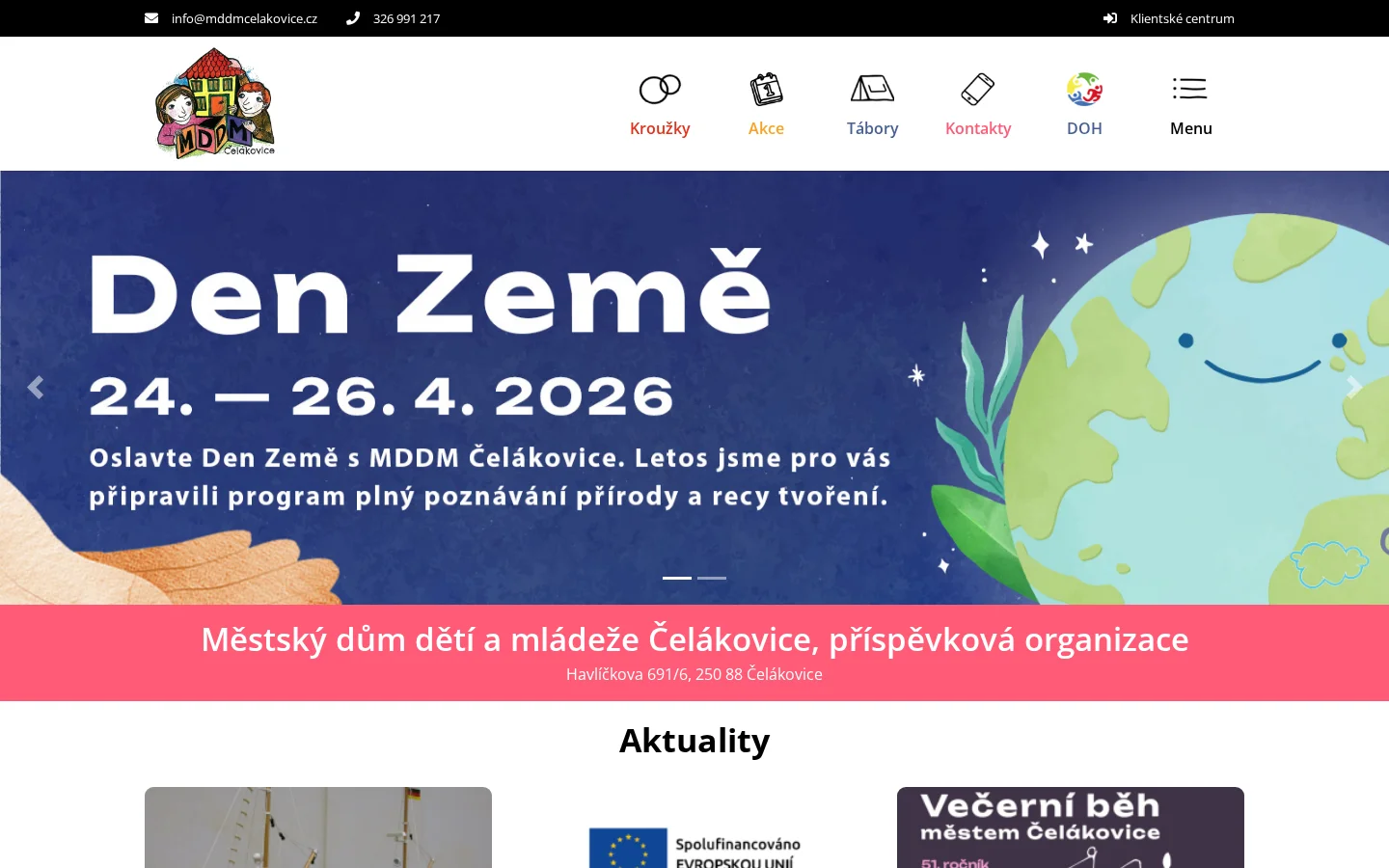 Městský dům dětí a mládeže Čelákovice website