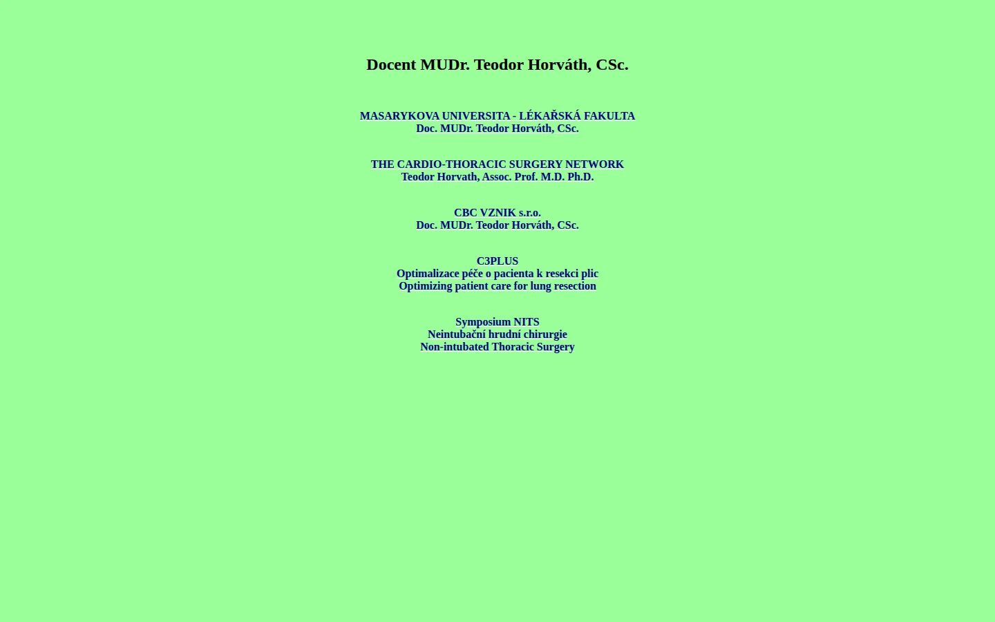 MUDr. Teodor Horvath website