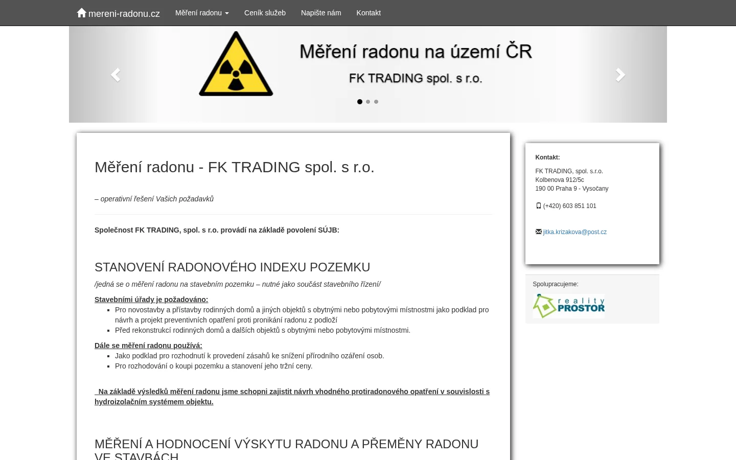 FK TRADING, spol. s r.o. website