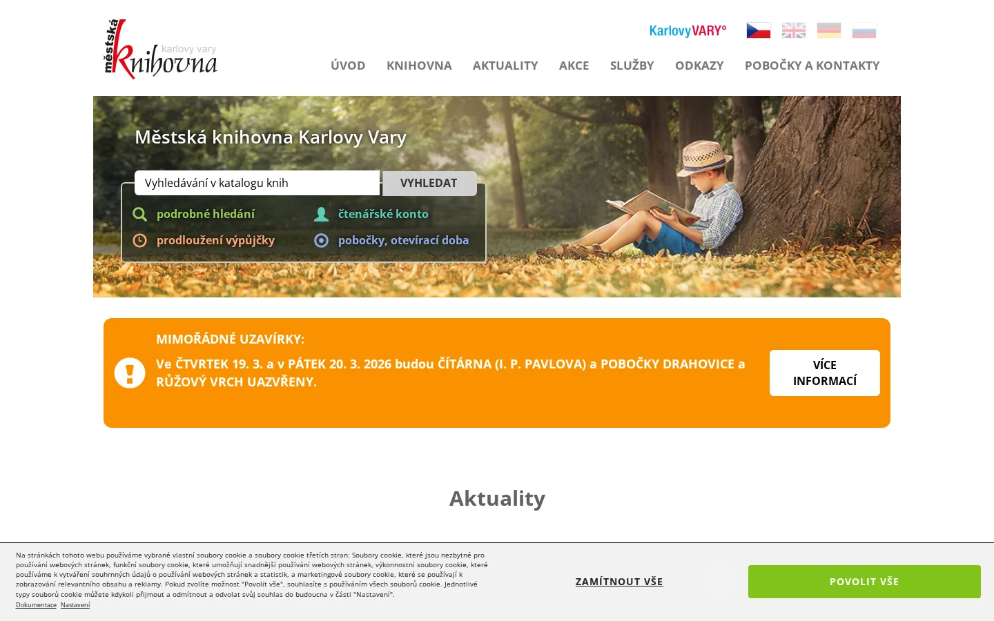 Městská knihovna Karlovy Vary website