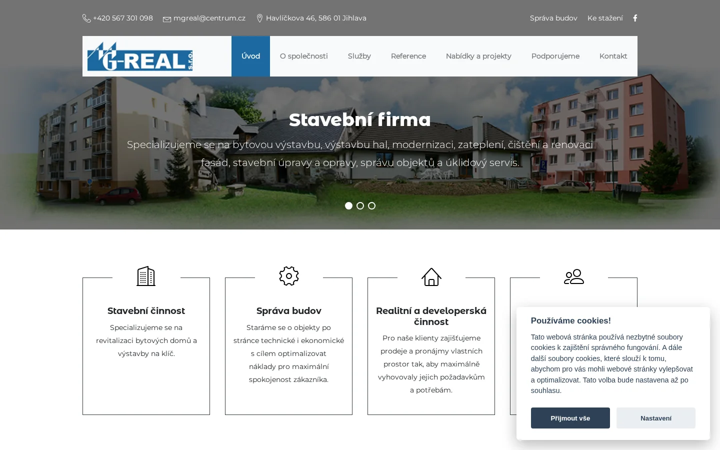 MG-REAL, s.r.o. website