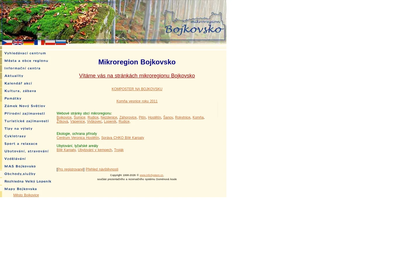 Bojkovsko, sdružení měst a obcí website