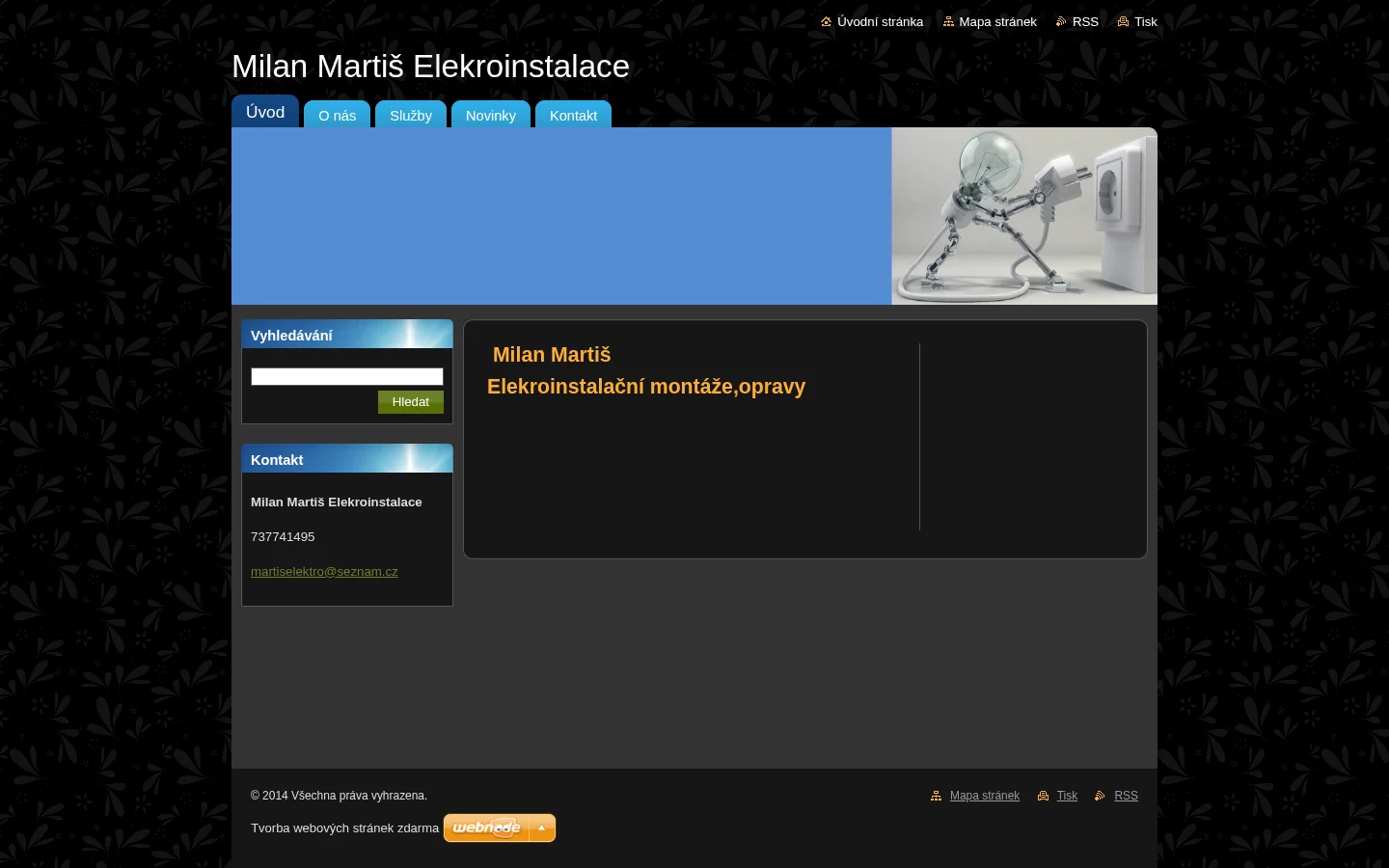 Milan Martiš Elekroinstalace website