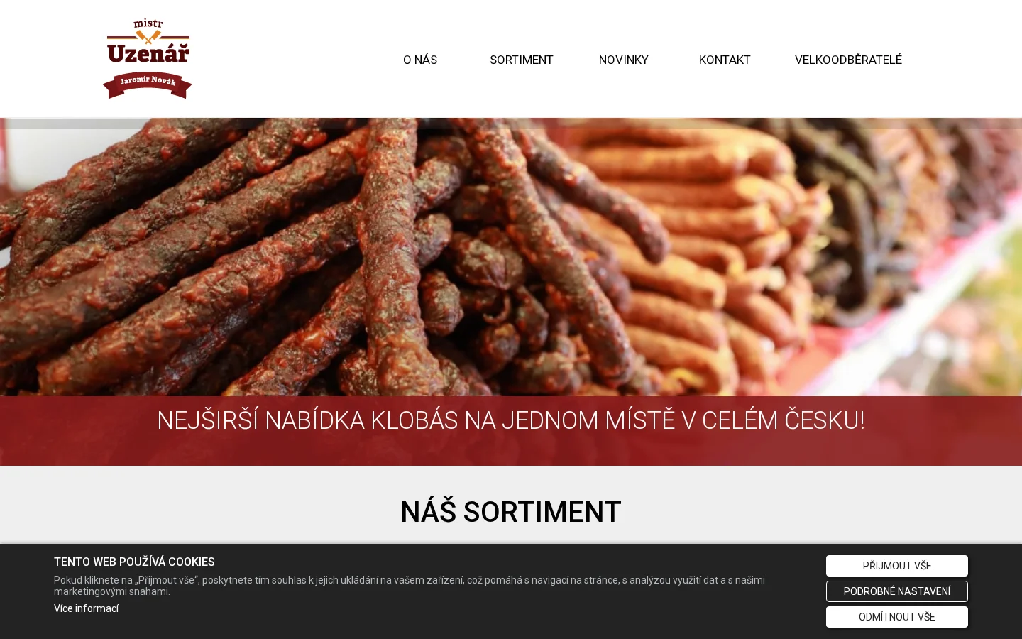Řeznictví a uzenářství Jaromír Novák website