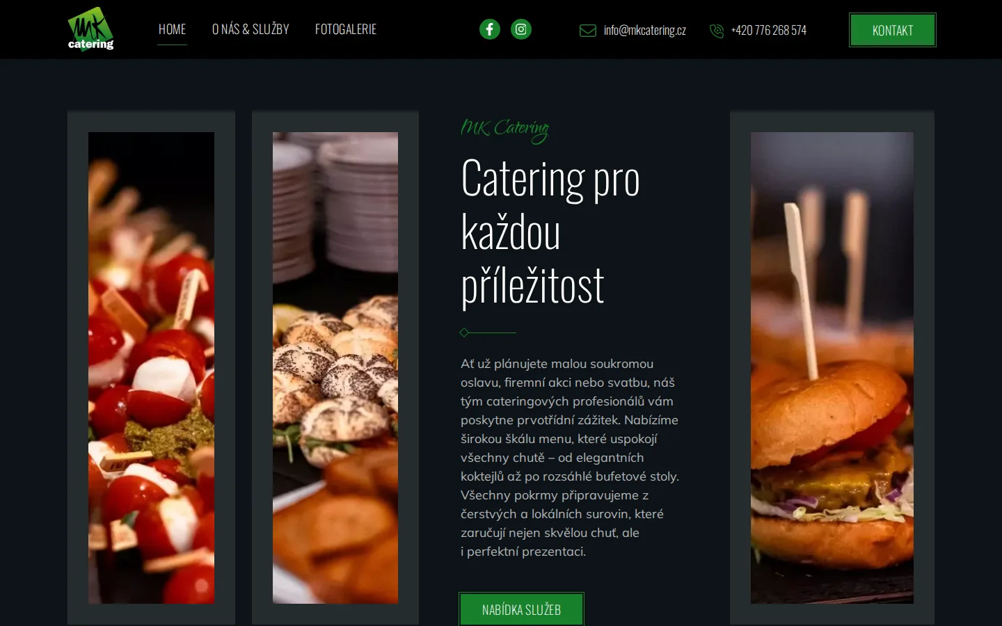 MK Catering website