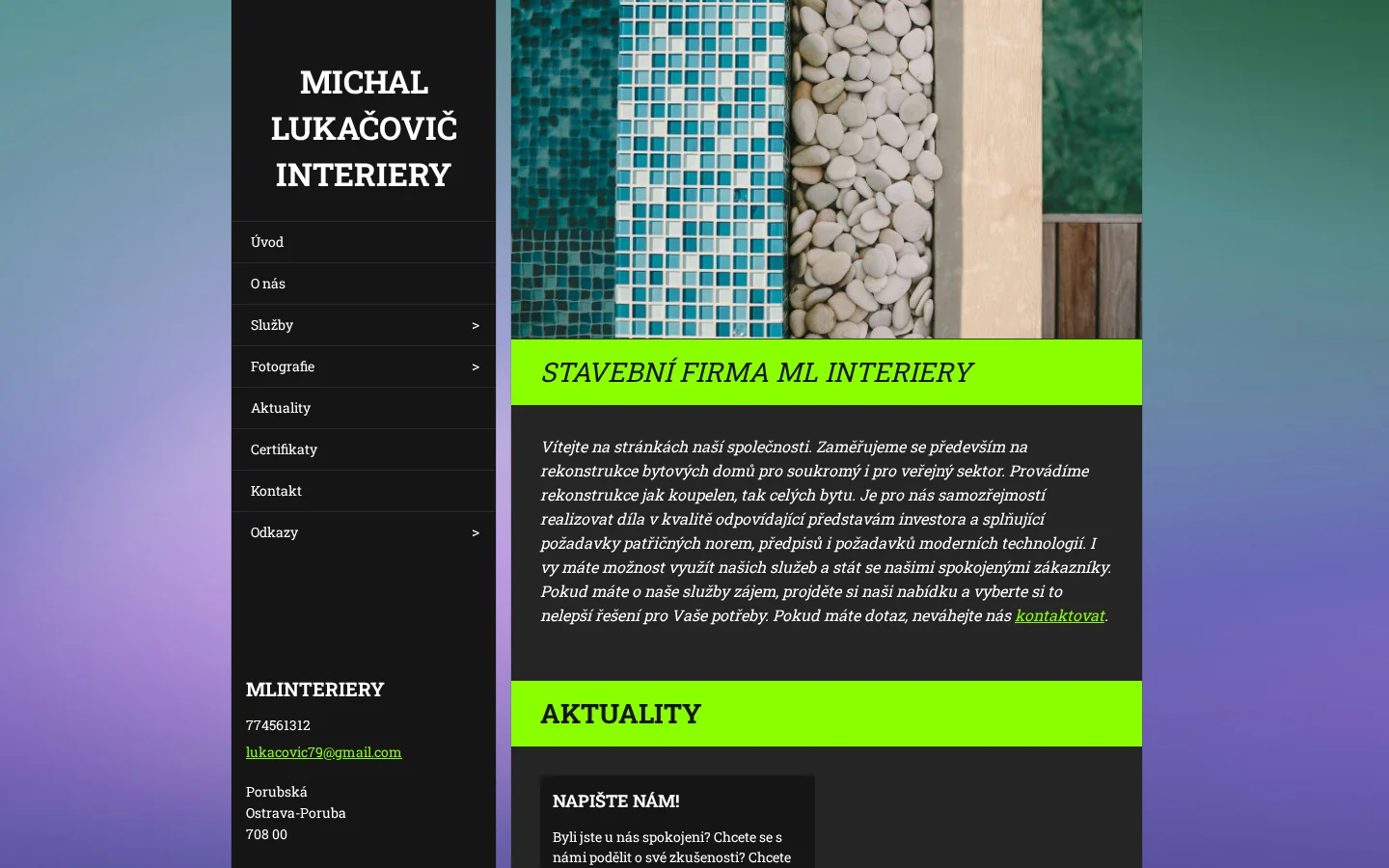 Obkladač Michal Lukačovič website