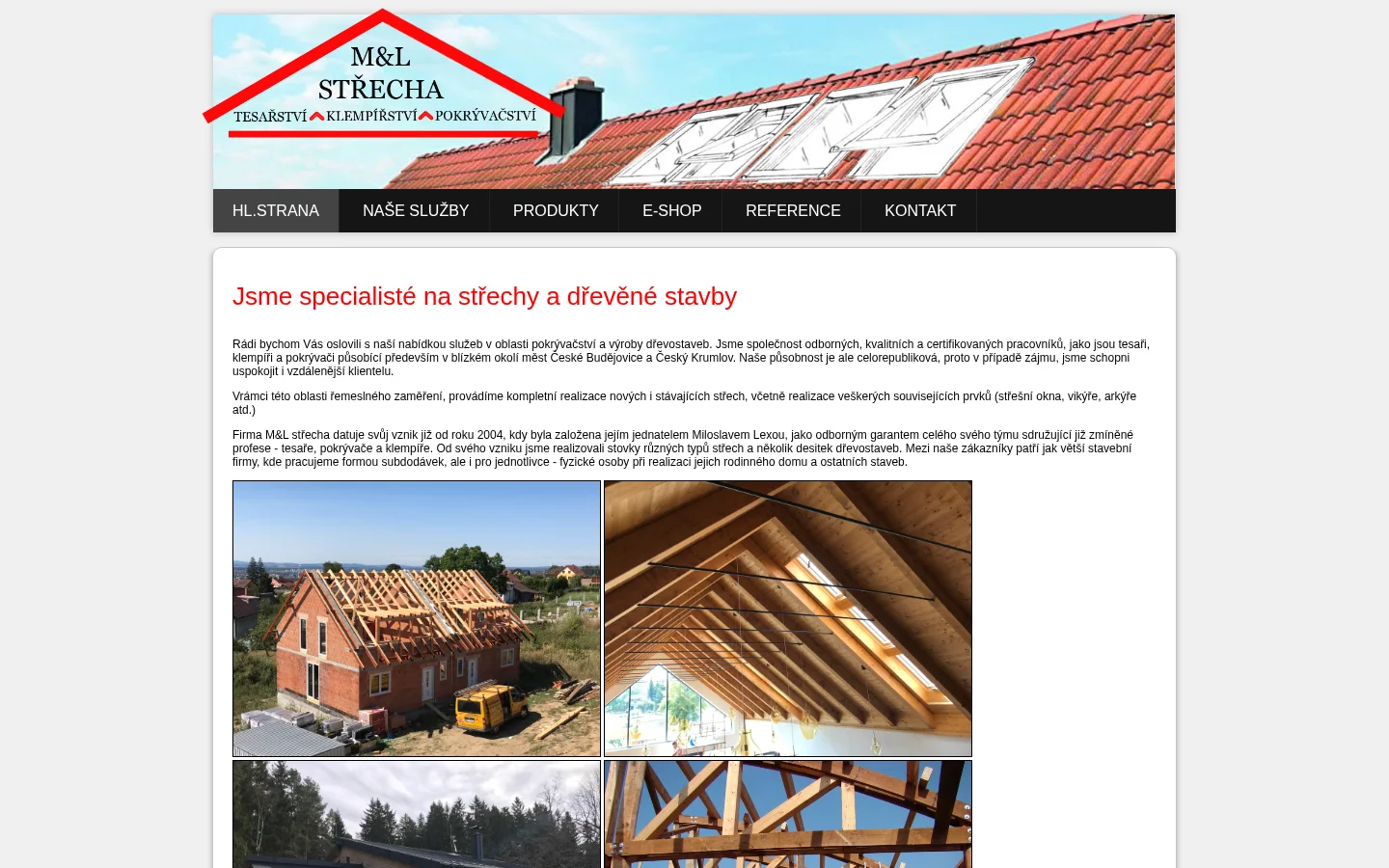 M&L STŘECHA website