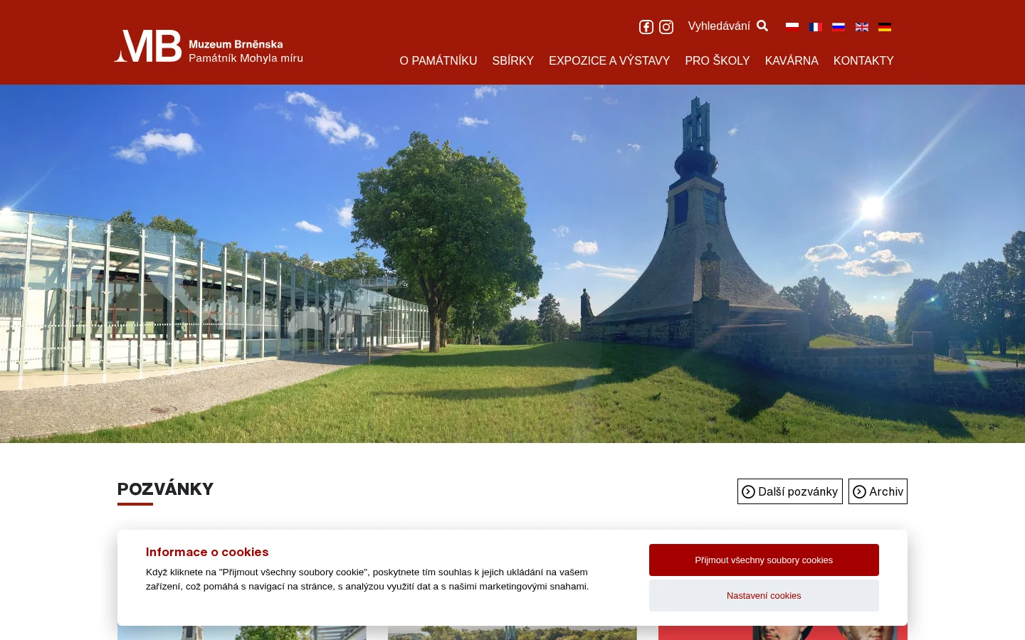 Kavárna Mohyla míru website
