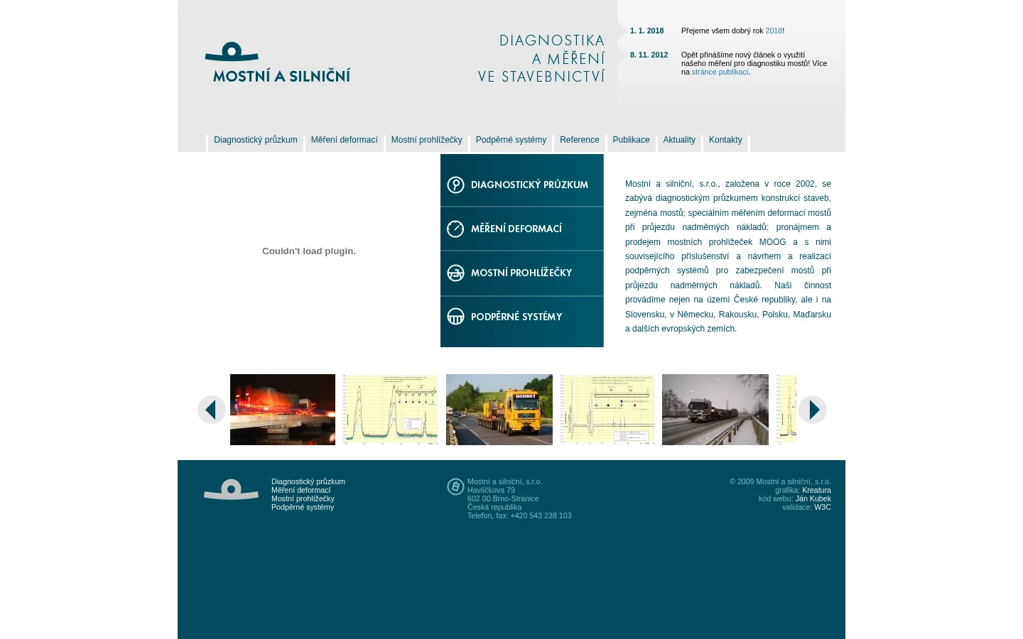 Mostní a silniční, s.r.o. website