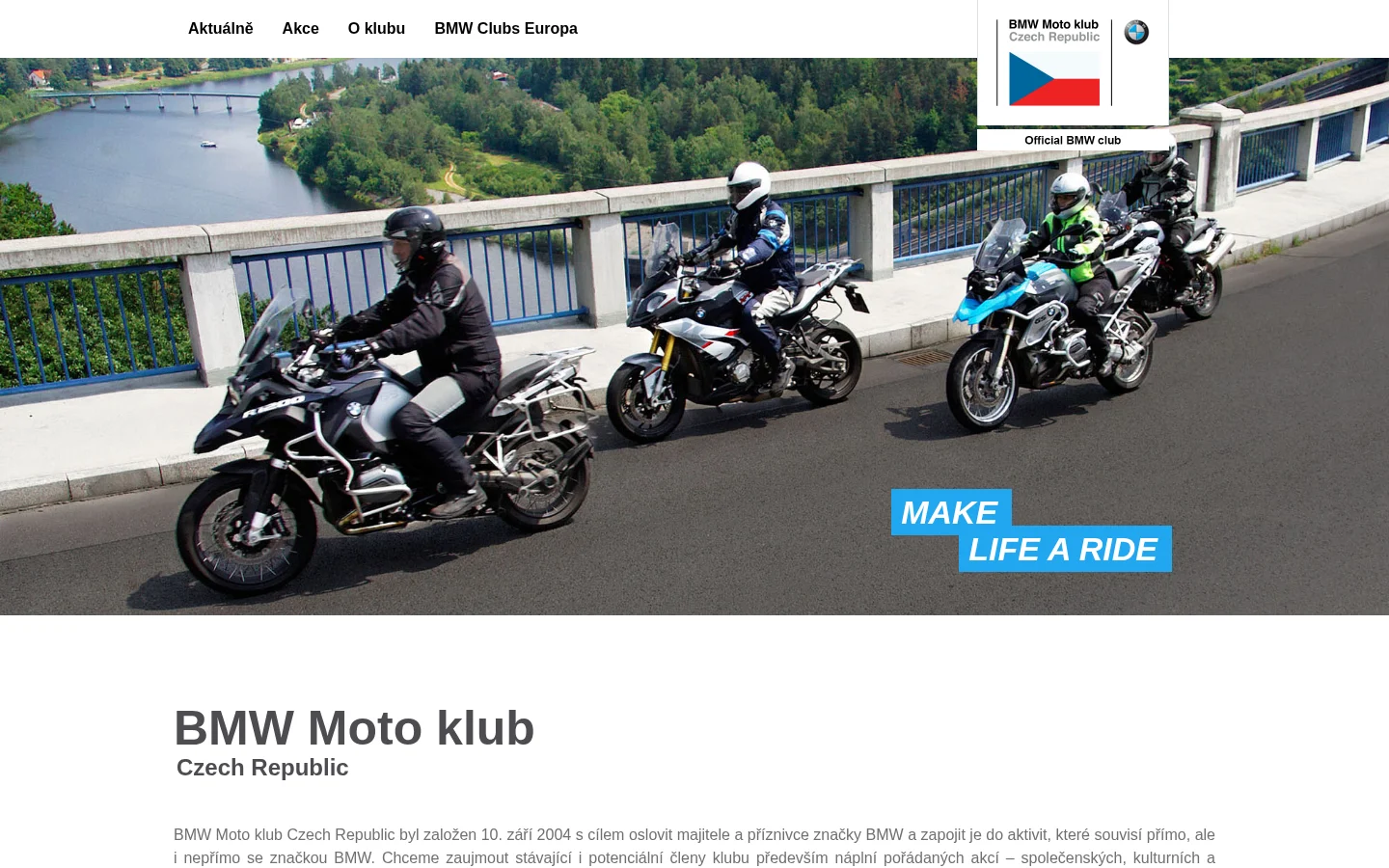 BMW Moto klub Czech Republic o.s. website