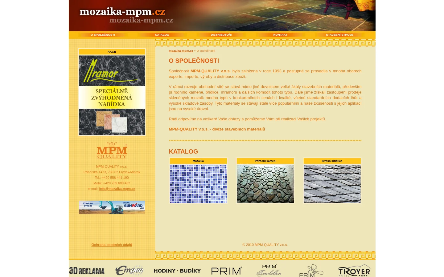 Mozaika, přírodní kámen - MPM website