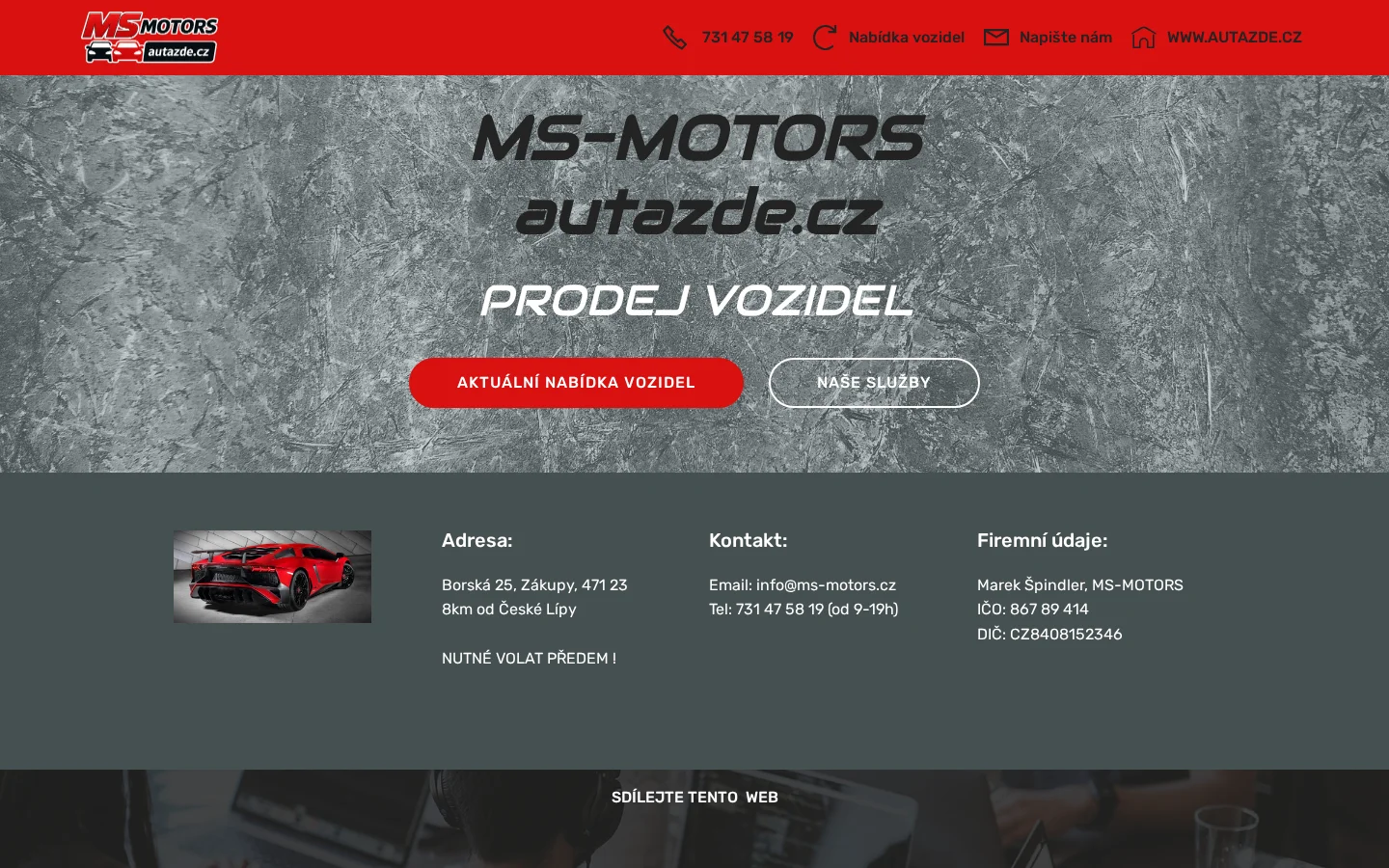 MS Motors website