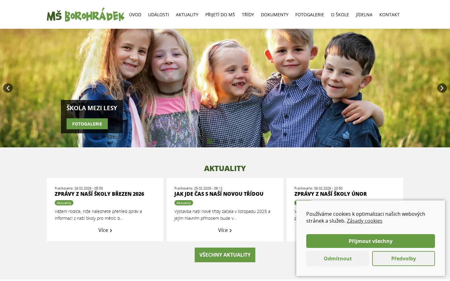 Mateřská škola Borohrádek website