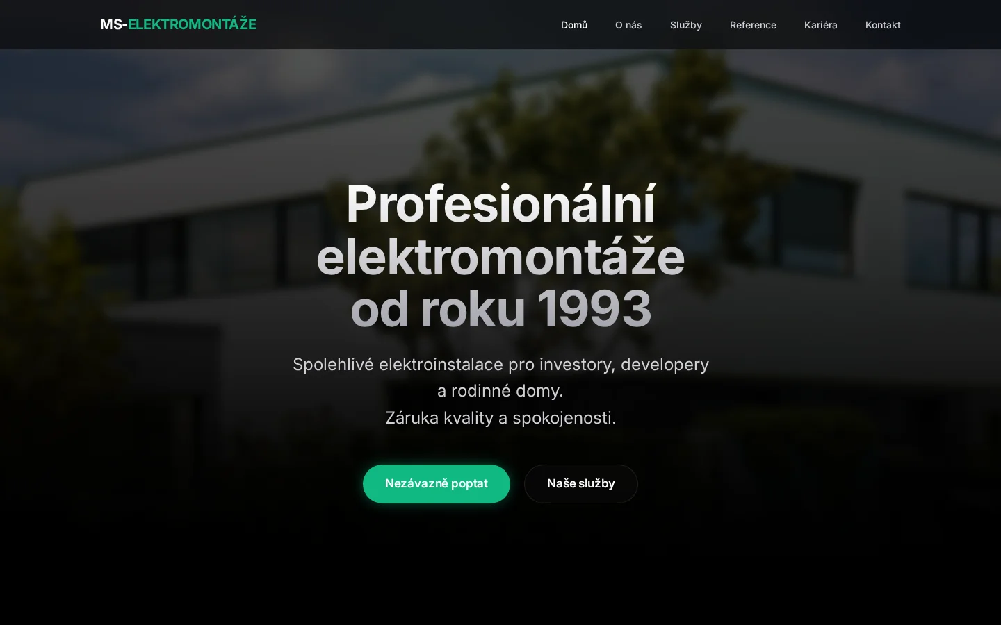 MS-Elektromontáže, s.r.o. website