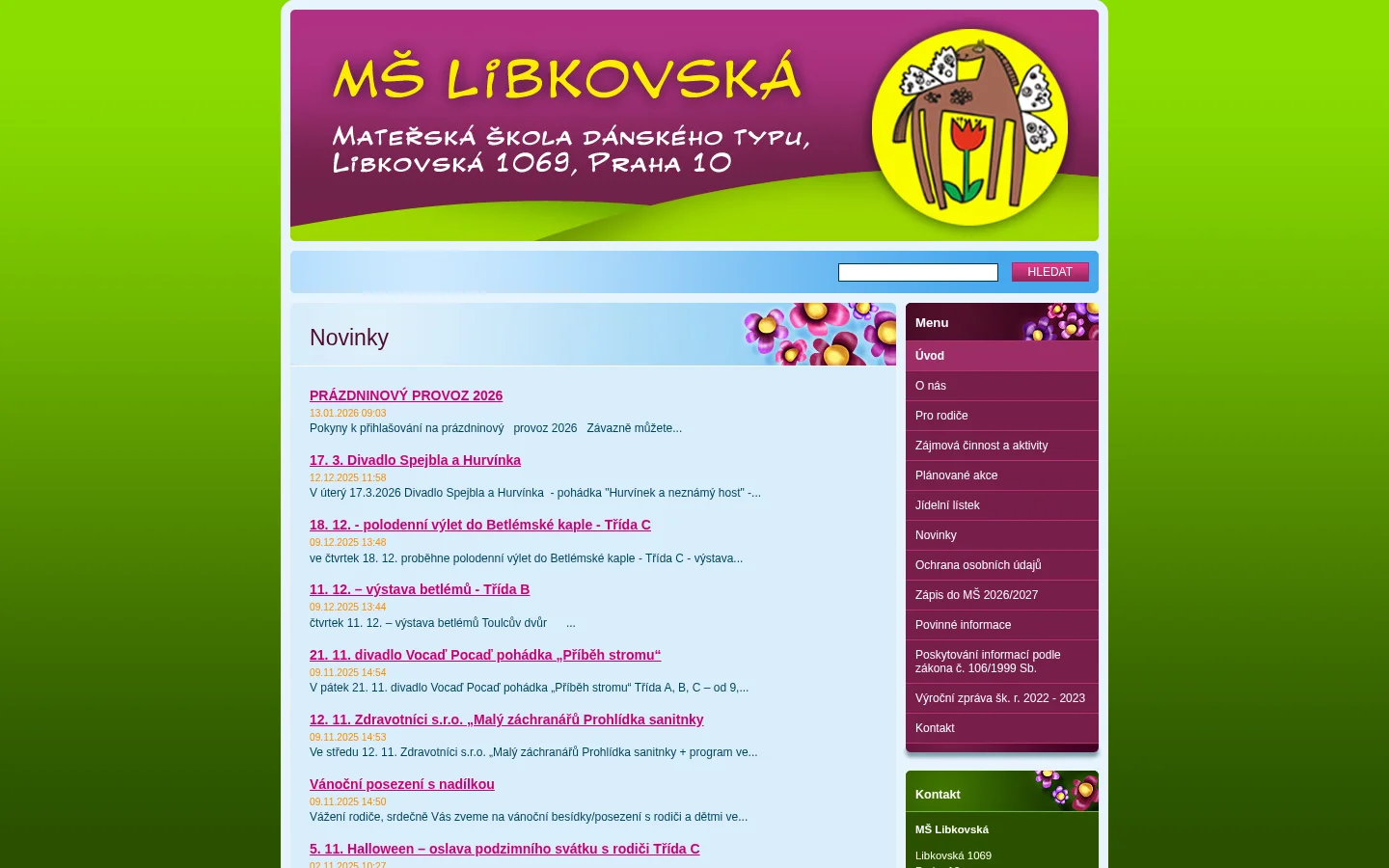 MŠ Libkovská website