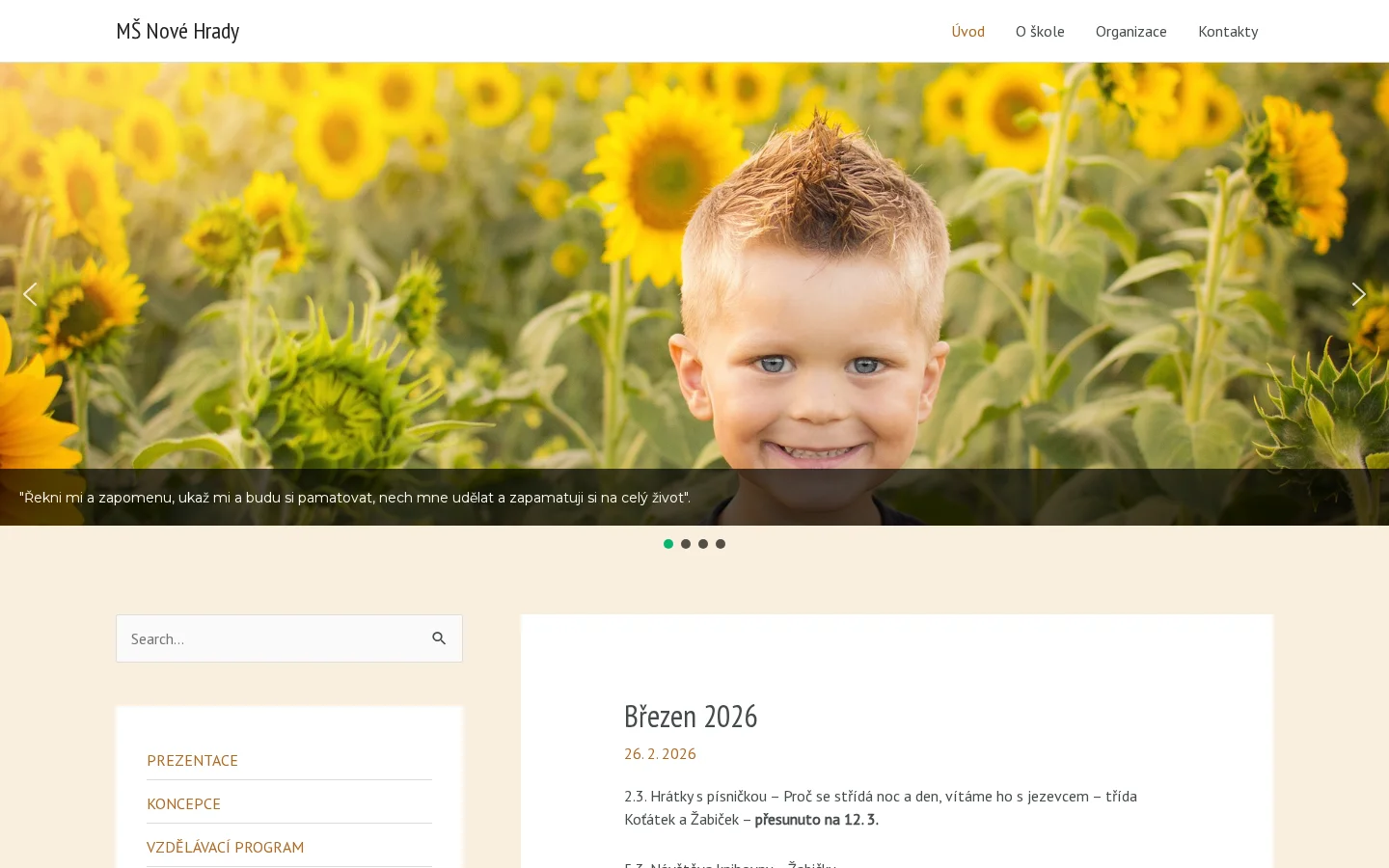 MŠ Nové Hrady website