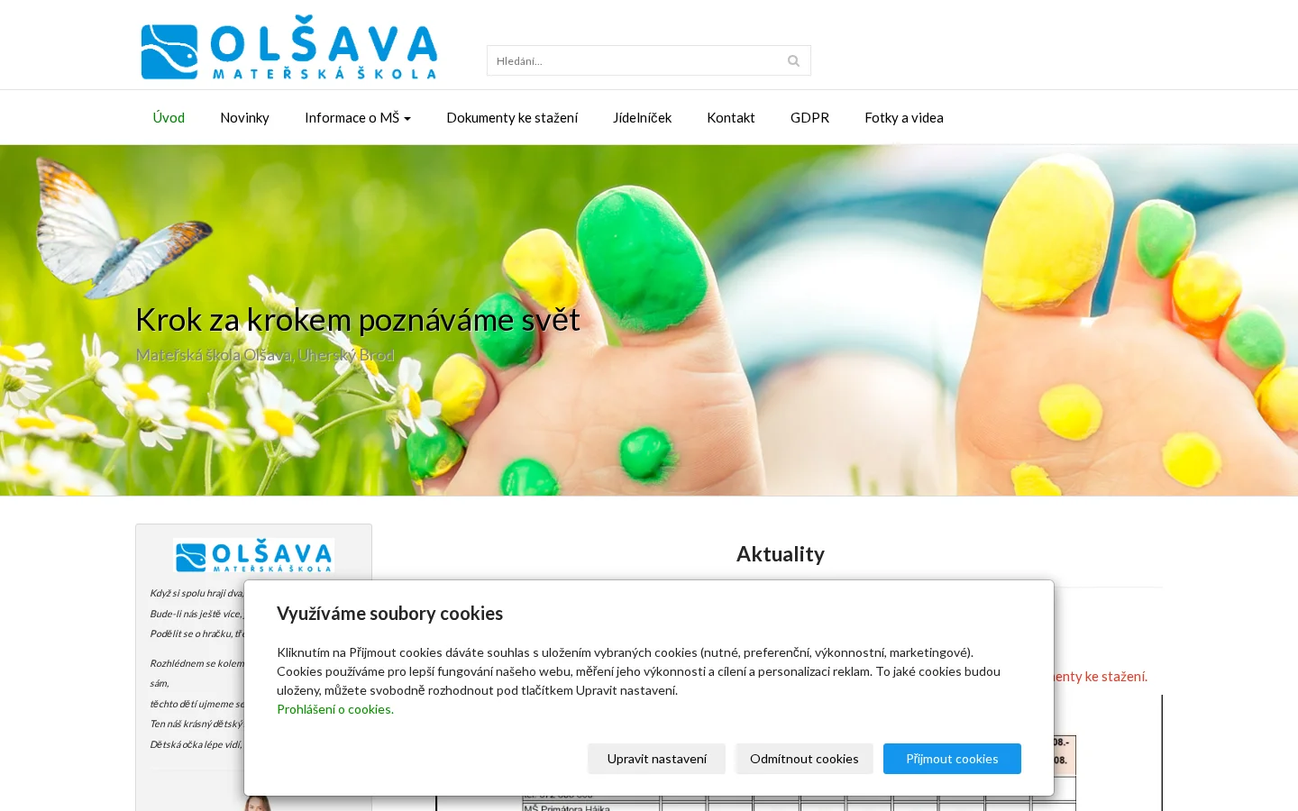 MŠ Olšava, Uherský Brod website