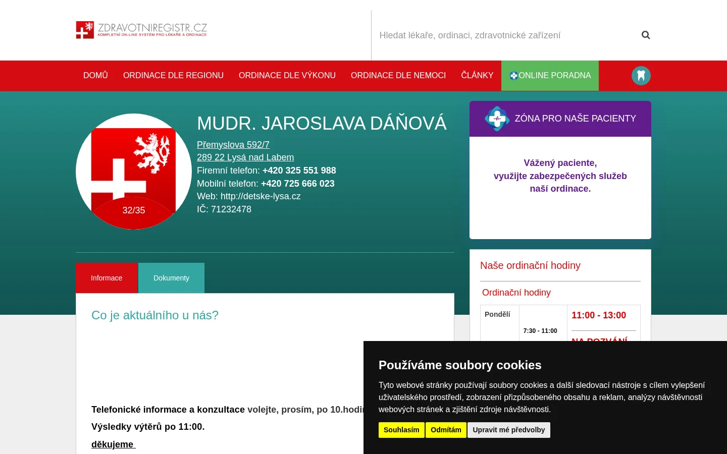 MUDr. Jaroslava Dáňová website
