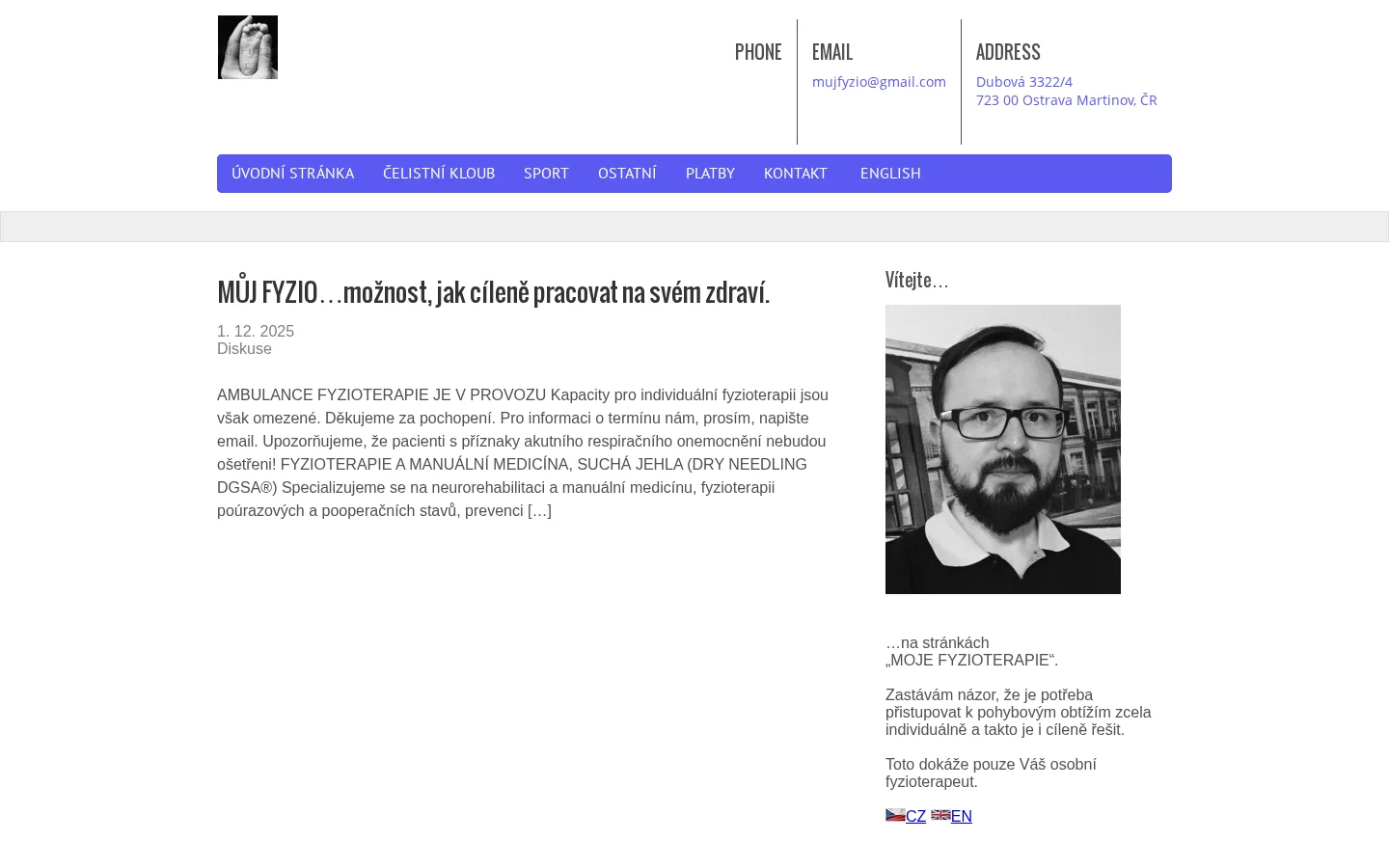 Fyzioterapie Mgr. Zdeněk Guřan, Ph.D. website