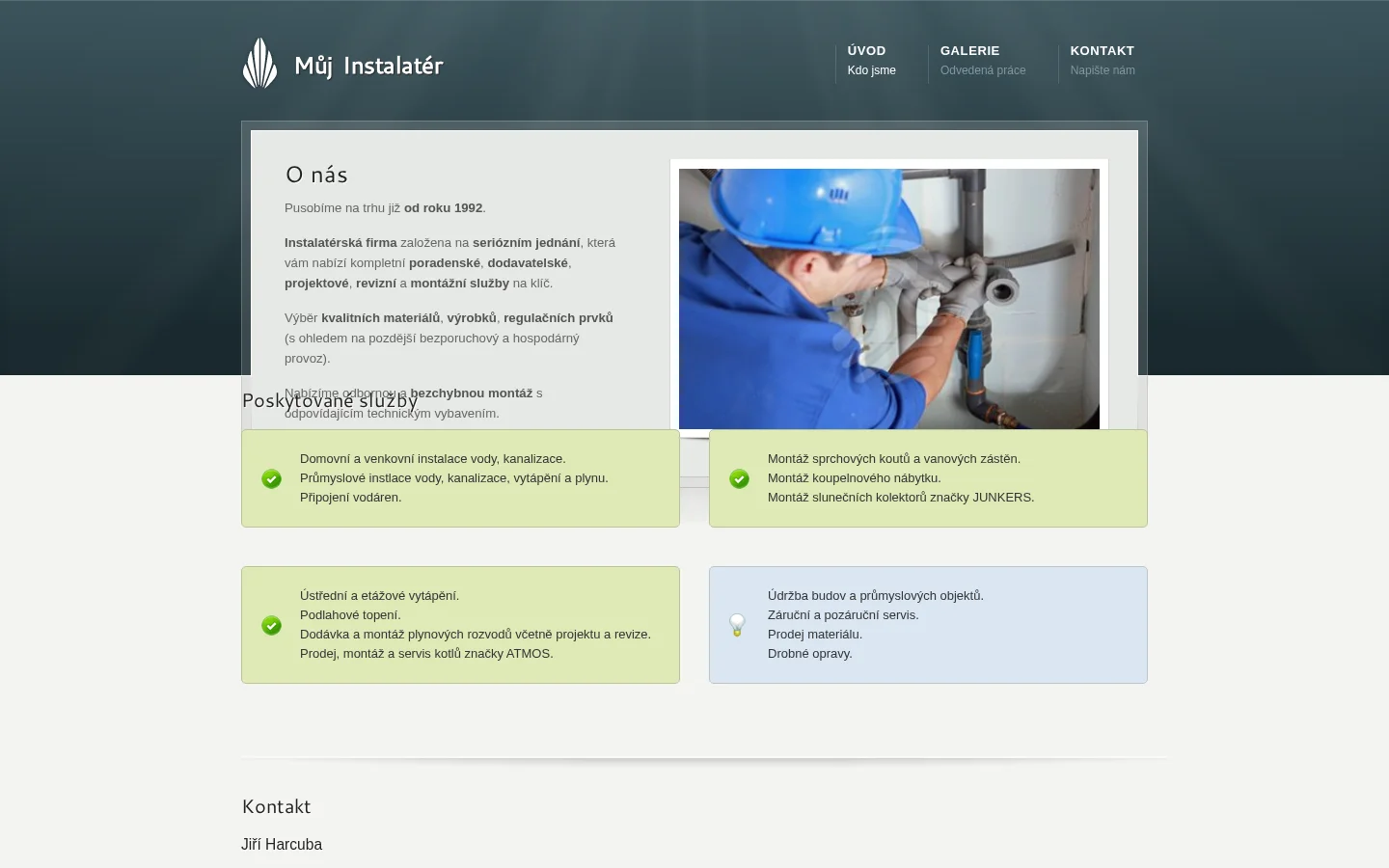 Instalatér Jiří Harcuba website