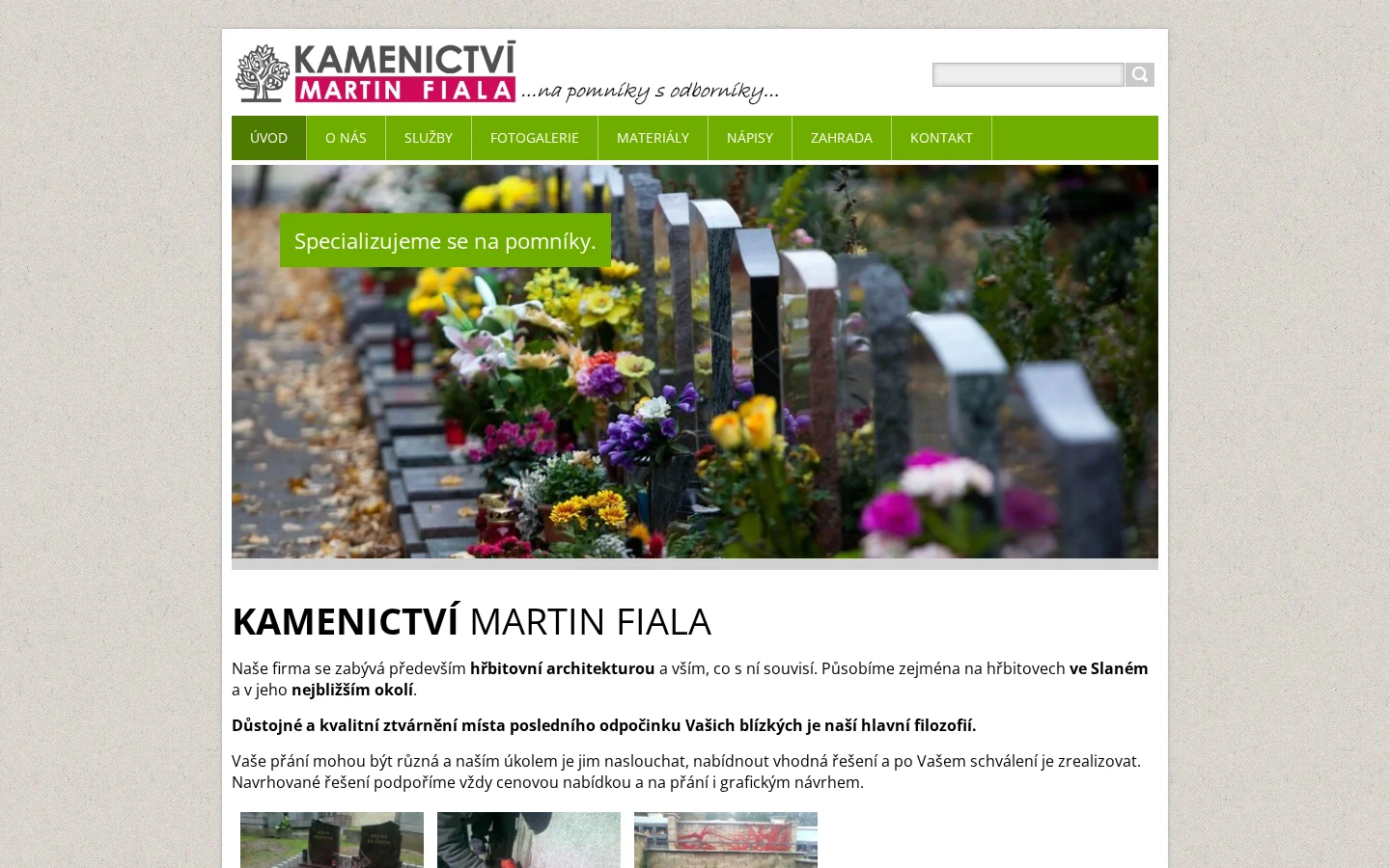 Kamenictví Martin Fiala website