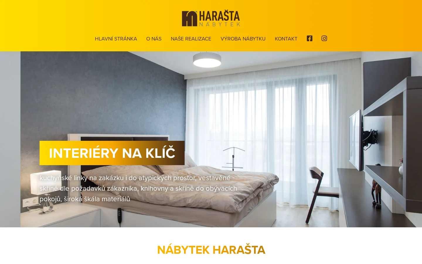 Nábytek Harašta website