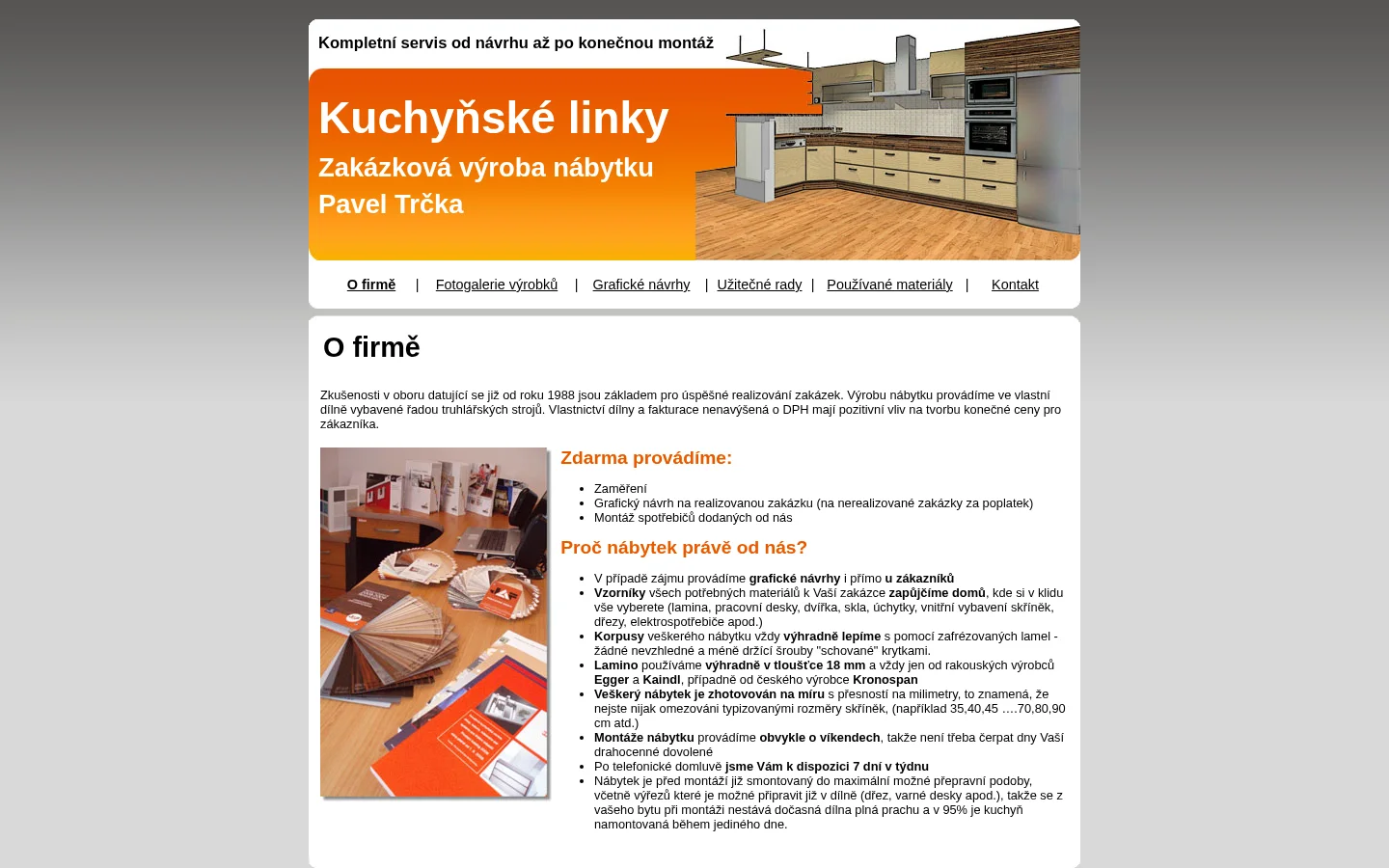 Nábytek Trčka website