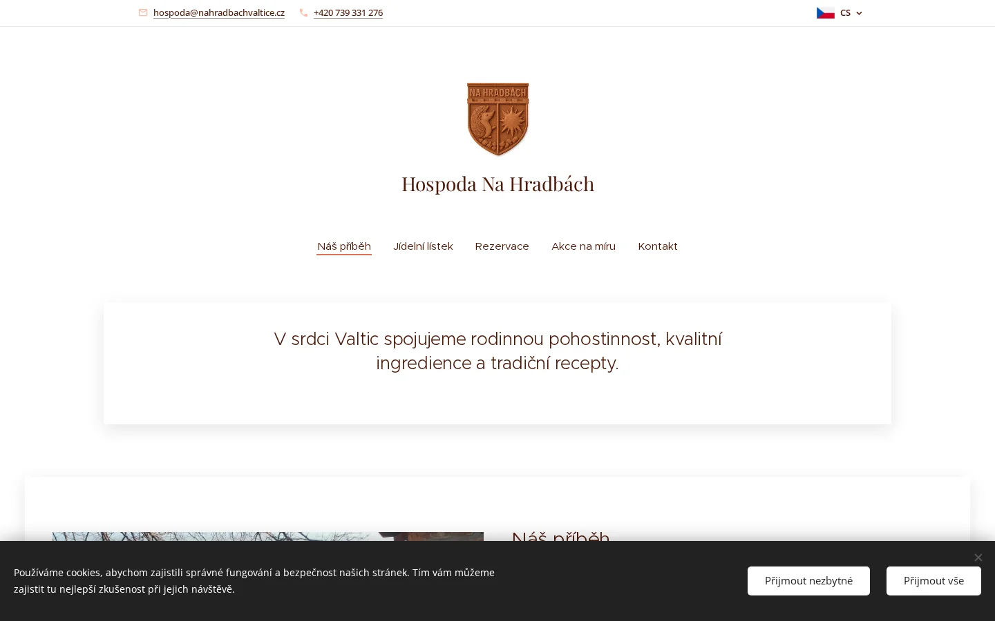 Hospoda Na hradbách website