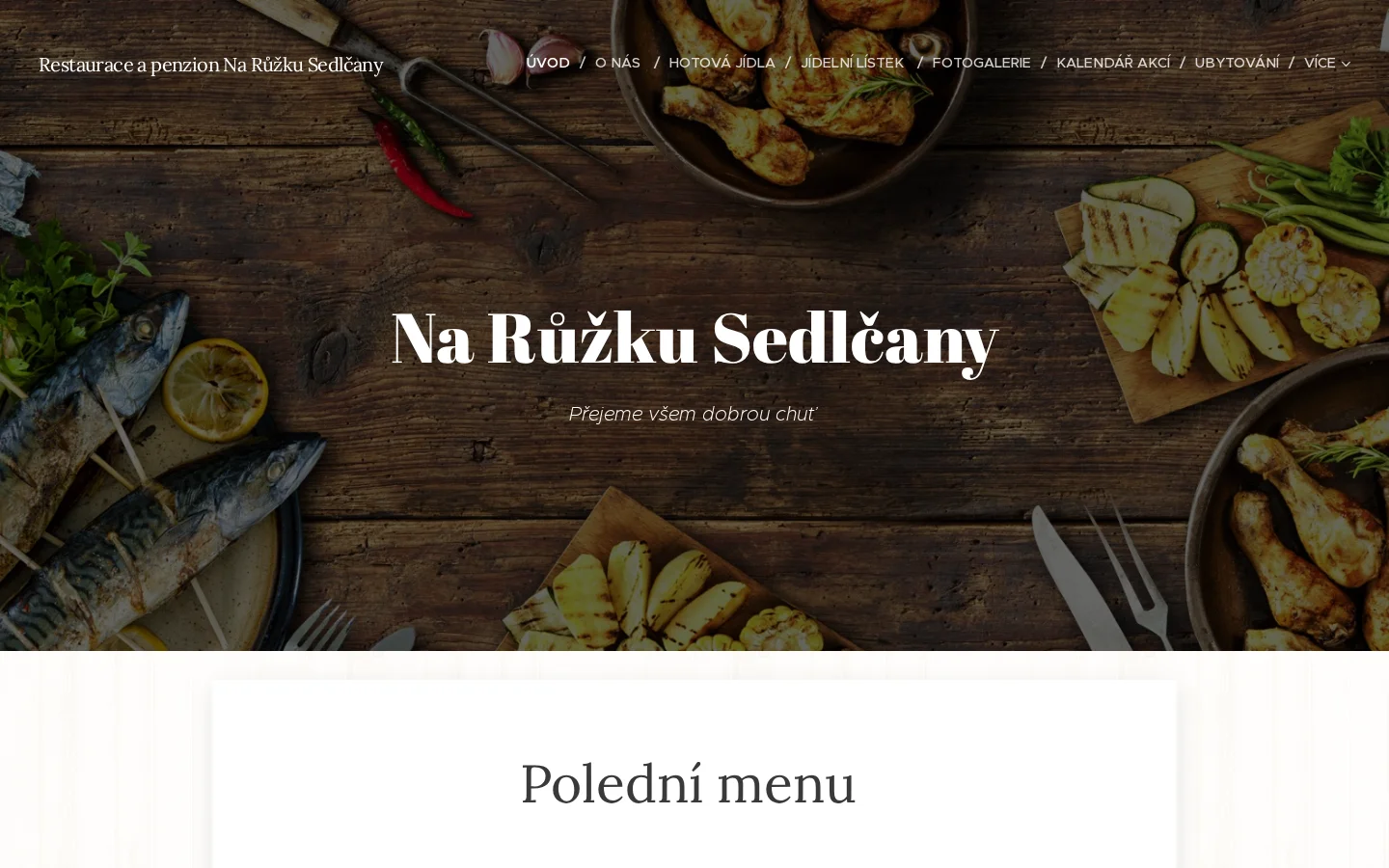 Restaurace Na Růžku website