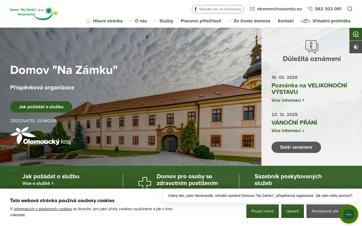 Domov Na Zámku website