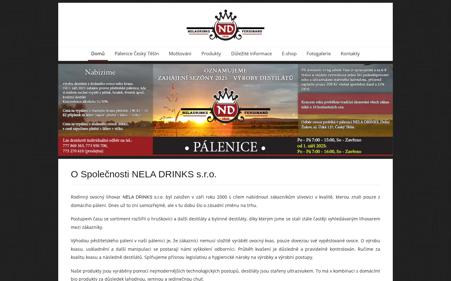 Neladrinks website